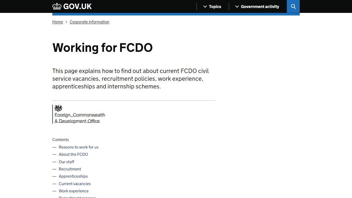 Working for FCDO - Foreign, Commonwealth & Development Office - GOV.UK