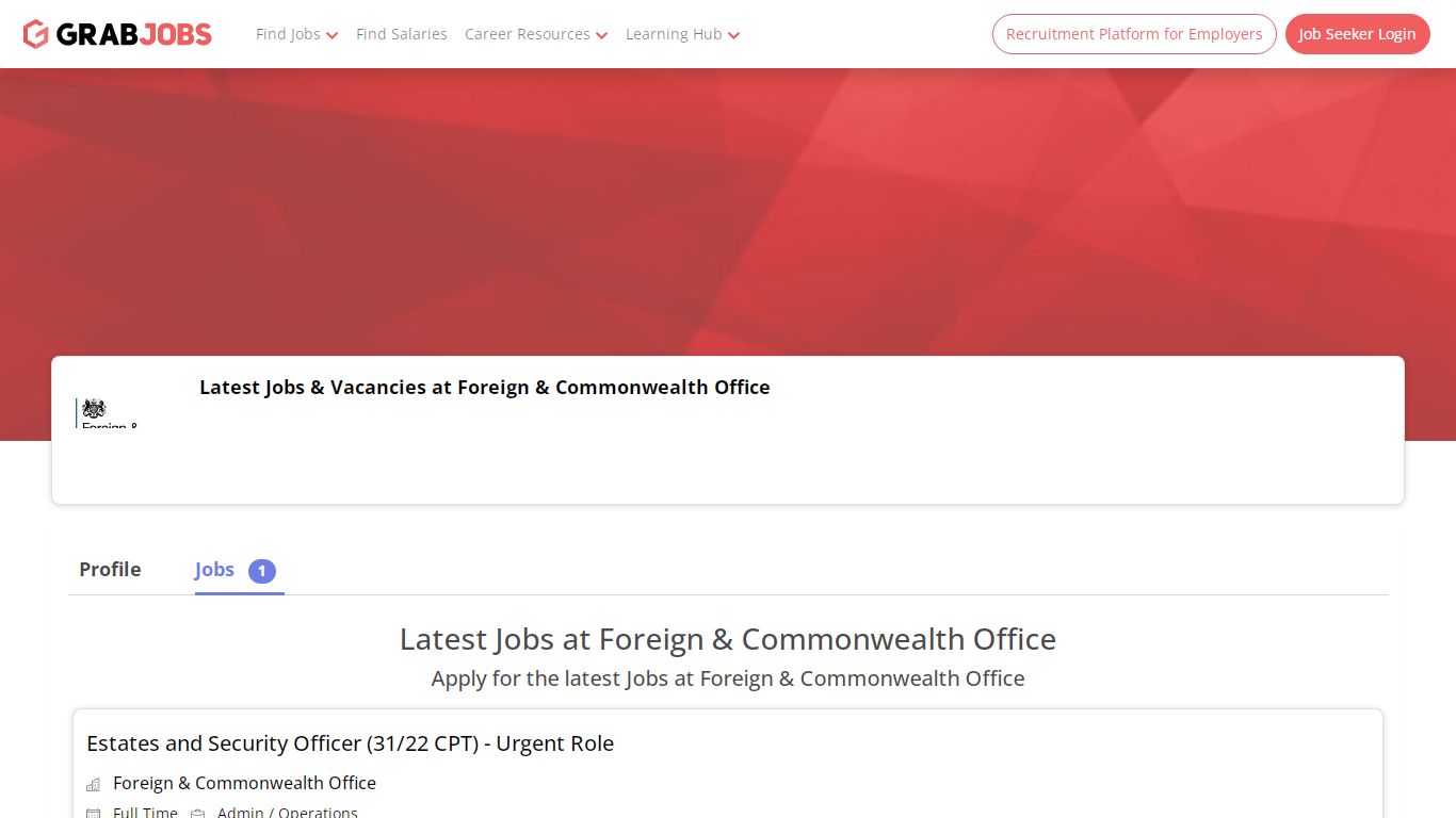 Jobs & Vacancies at Foreign & Commonwealth Office – GrabJobs